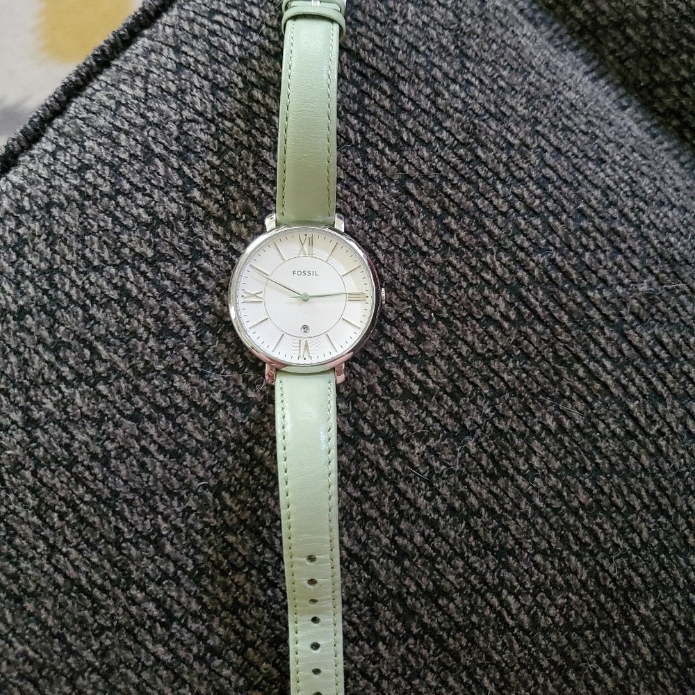Fossil mint green jacqueline watch